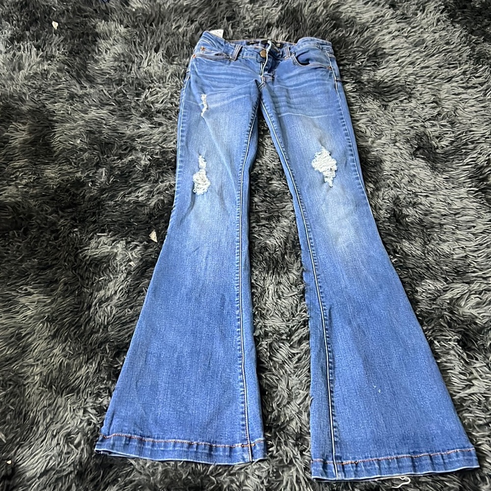 Skinny wide leg Distressed Jeans